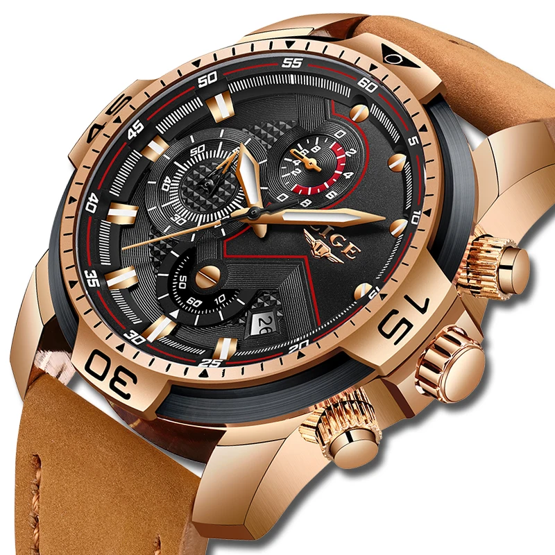 2019 LIGE Top Luxury Brand Men Analog Leather Sports Watches Men's Army Military Watch Male Date Quartz Clock Relogio Masculino lige new luxury brand men analog leather sports watches men s army military waterproof watch male date quartz clock reloj hombre