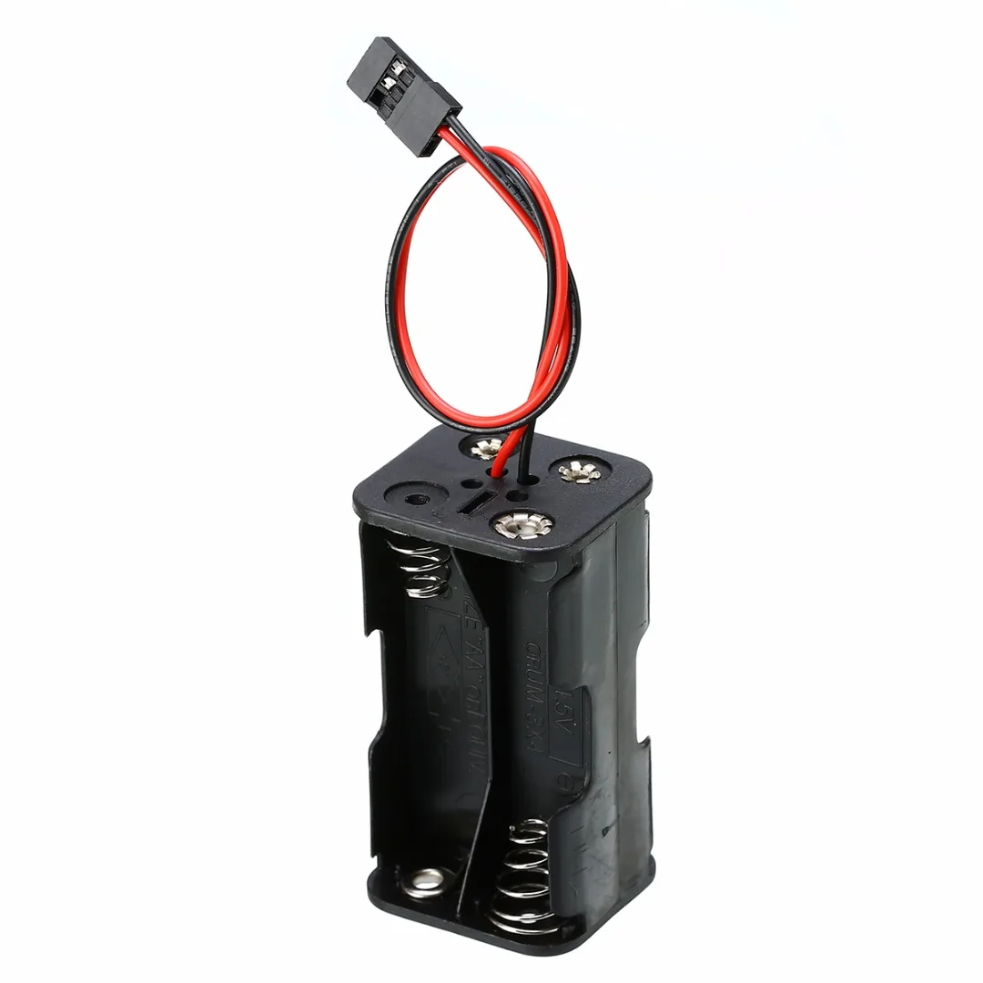Черный Чехол-держатель для батарей 4 AA 6 0 V с проводными наконечниками + штекер Futaba