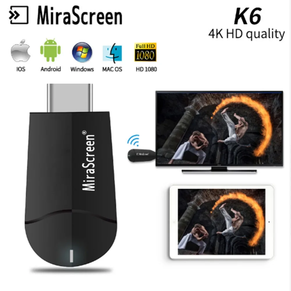 Buyincoins MiraScreen 4 K HD беспроводной WiFi Дисплей HDMI Dongle приемник 1080 P tv Stick Miracast Airplay