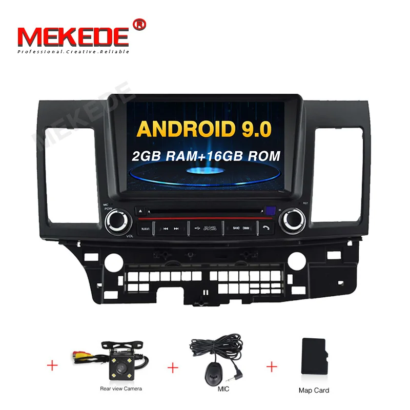 add camera Android 9,0 " 2din автомобильный gps Навигатор Радио-Кассетный проигрыватель для Mitsubishi Lancer EX EVO Lancer 10 2006- WiFi BT USB navi - Color: add camera