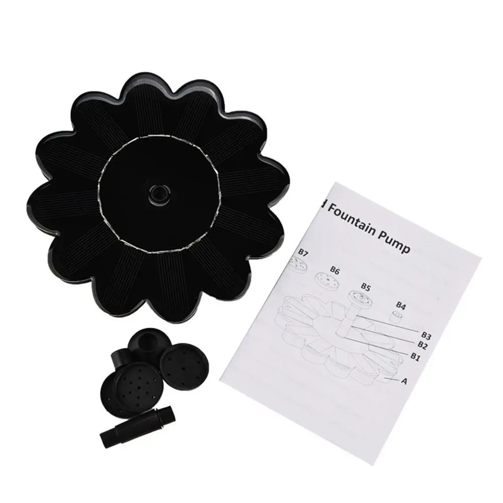 HobbyLane Garden Decoration Solar Fountain Pump for Pool ABS Flower Floating Water Fountation For The Pond