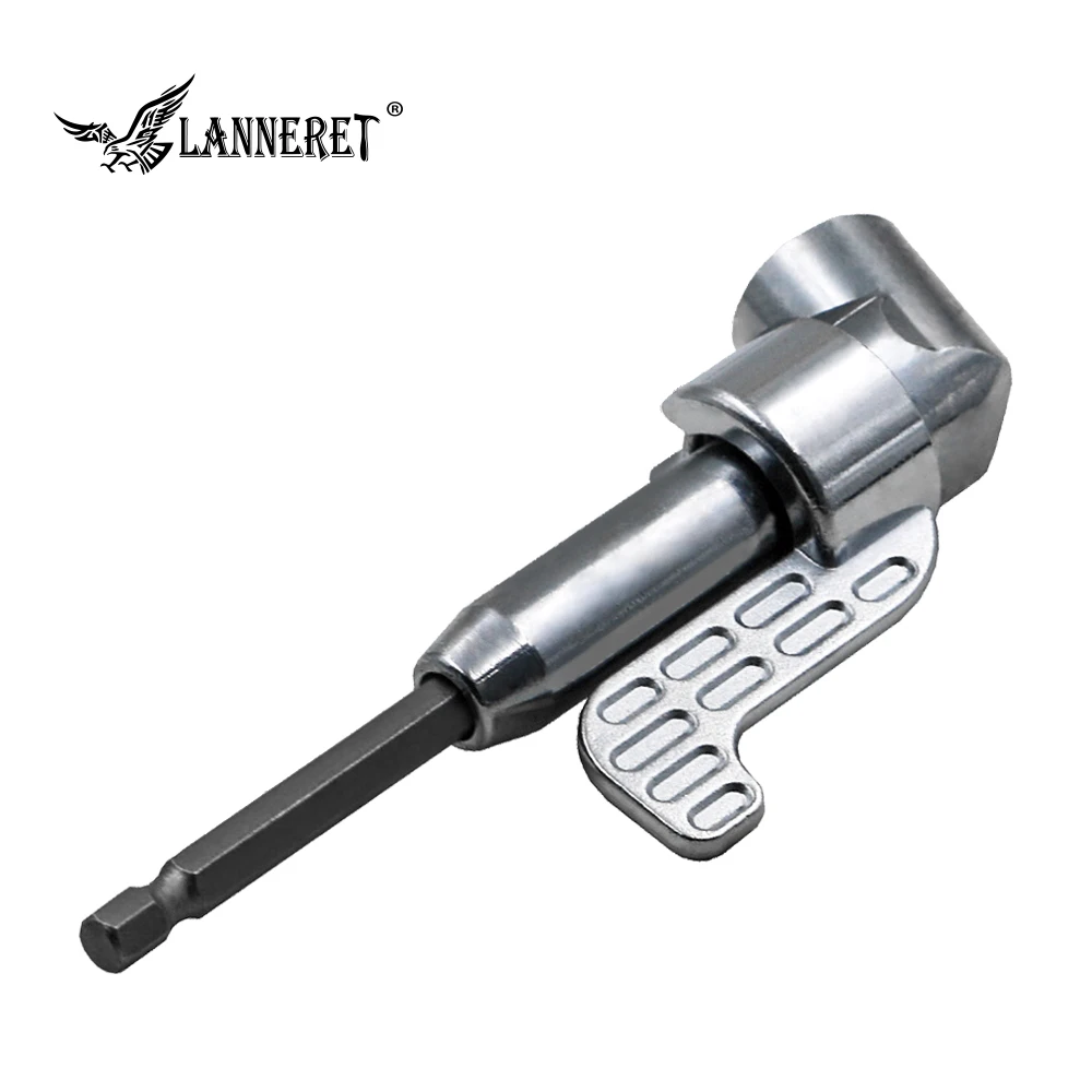 1pc 140mm LANNERET 1/" дюймовый Магнитный угловой отвертка адаптер отвертка Регулируемый фланец большого пальца Off-Set power Head power Drill Driver - Цвет: 1pc 140mm