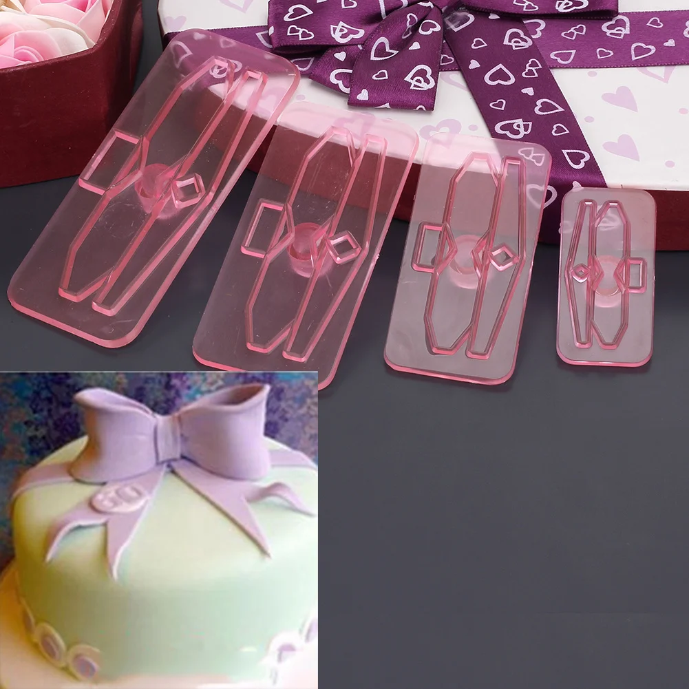 4 шт. форма для украшения торта кекса печенья тиснение резак Sugarcraft помадка