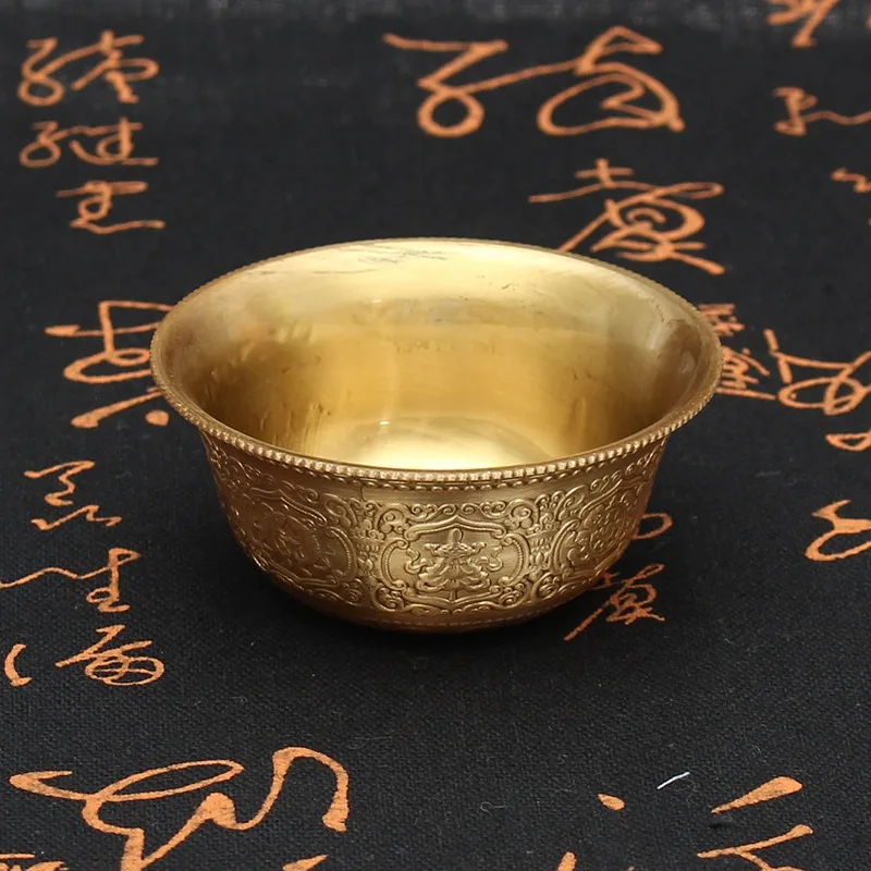 KiWarm CopperBowl в стиле ретро тибетская плитка буддистское предложение чаша для воды