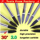 1 шт. Новый твердосплавный резак для печатных плат, Гравировальный нож с ЧПУ, фрезерный станок с v-образной горловиной, 30 градусов, 2,0 мм, HUHAO