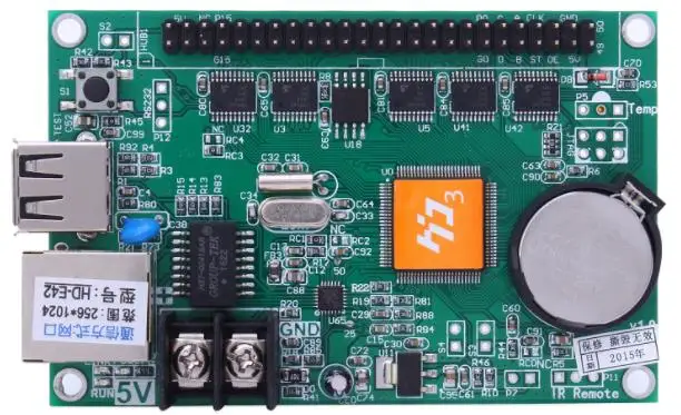 HD E64 портов Ethernet + U диск одиночный и двойной цвет светодиодный экран карты