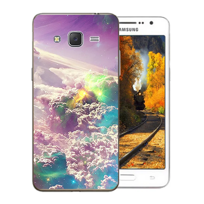 Силиконовый тонкий чехол для Samsung Galaxy Grand Prime из ТПУ с рисунком звездного неба G530F