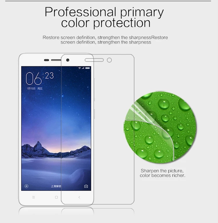 2 шт./лот Защитная пленка для экрана Xiaomi Redmi 3 / Pro 3s NILLKIN кристально прозрачная
