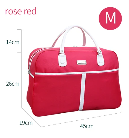 M rose red Женские сумки для путешествий из ткани Оксфорд, водонепроницаемые, вместительные, модная сумка, женская сумка для путешествий T734, дорожная сумка для женщин на выходные - Цвет: M rose red