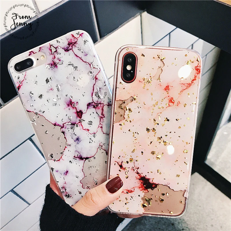 Чехол для телефона с мраморной фольгой iphone X 6 6S 7 8 Plus|case for iphone|phone casestpu case |