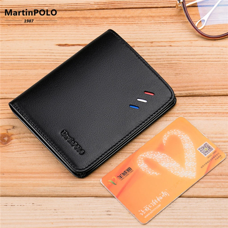 MartinPOLO 2019 мужской кошелек из натуральной кожи тонкий мини короткий маленький