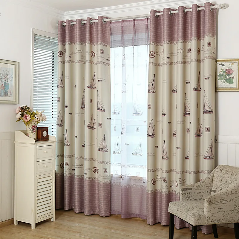 Мультяшная детская спальня маленький Парусник занавеска тент Печать