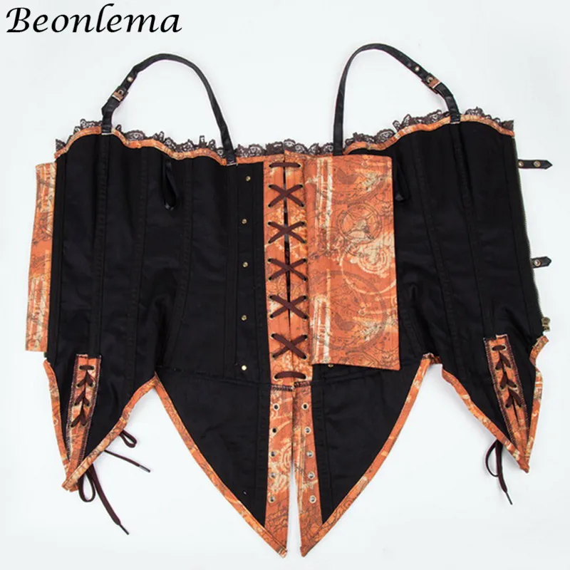 Корсет в стиле стимпанк готический бюстье топы корсет на бретельках винтажный