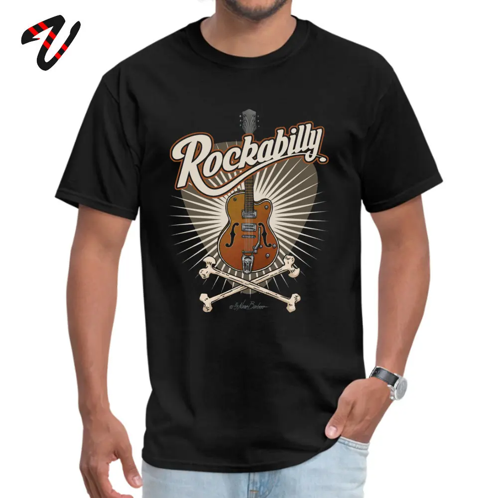 

Customized Rockabilly Guitar T-shirts for Men 2019 Newest Summer/Autumn Round Neck Programmer Movie Sleeve T-shirts T-shirts