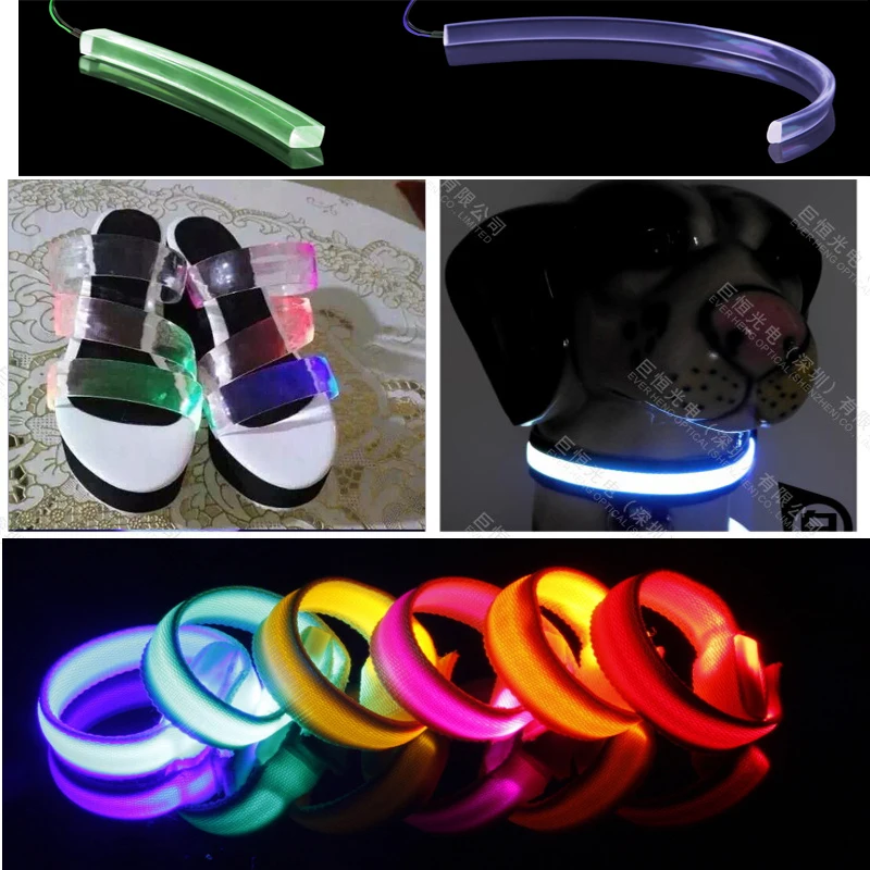Rgb led мигающий светильник 2 мм пластиковая сторона светящаяся оптическое волокно