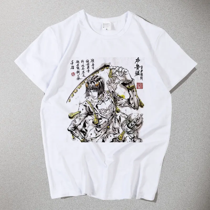 

Giorno Giovanna T shirt Anime JOJO's Bizarre Adventure Golden Wind Cosplay T-shirts ink painting summer tshirt Tops Men Tees