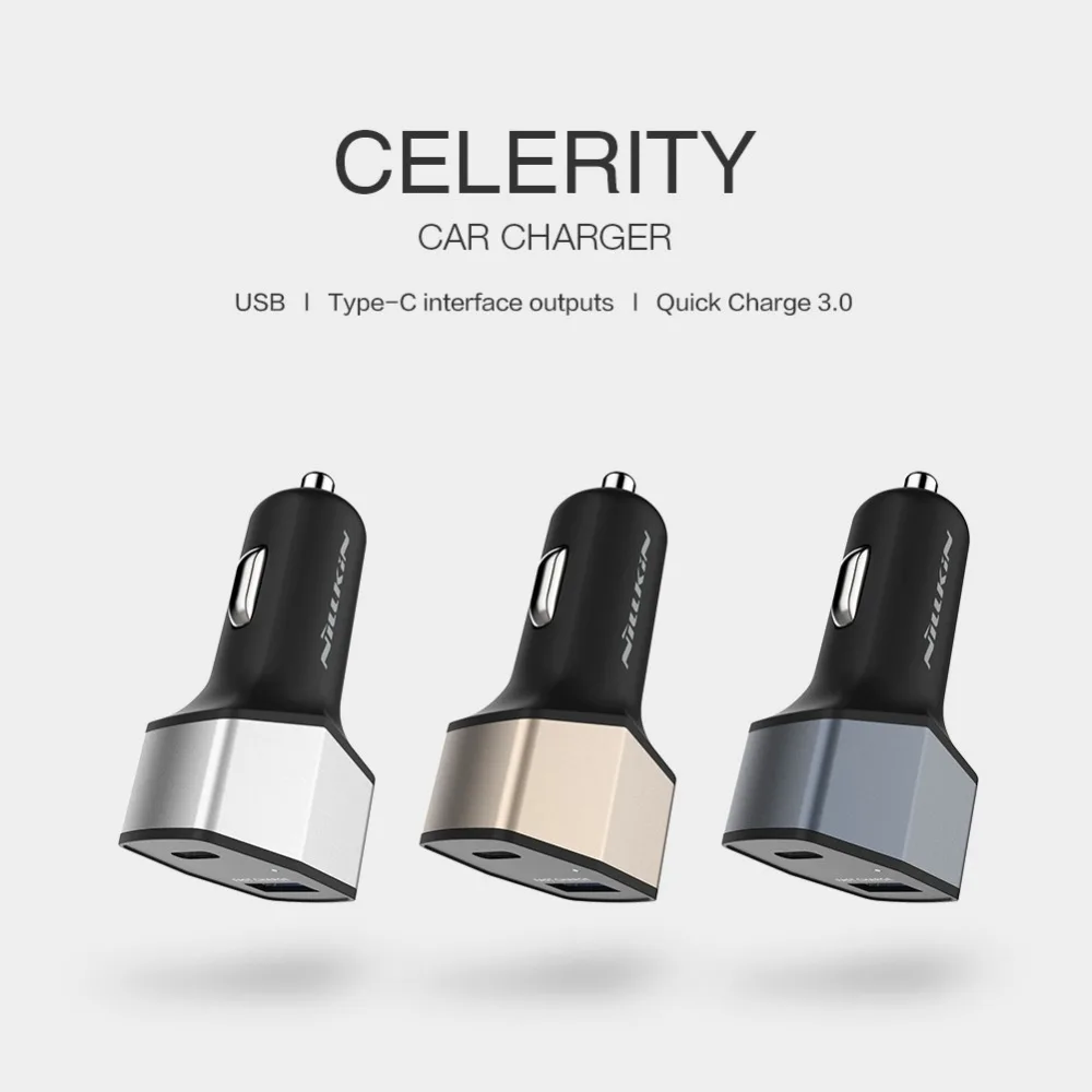 Nillkin 2 порта двойной Переходник USB для зарядки в машине зарядное устройство micro type-C