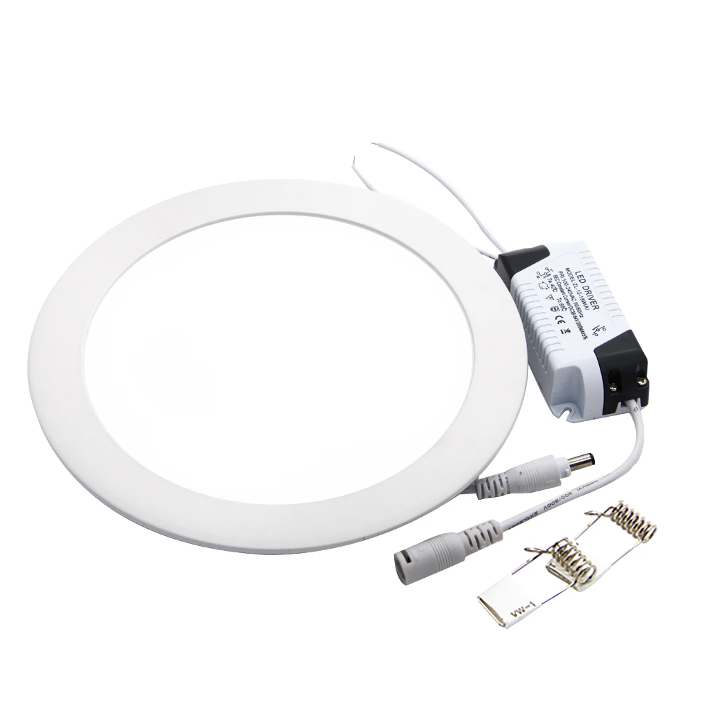 LED Ultra diseño fino de 3W, 4W, 6W, 9W, 12W, 15W, 18W, empotrada en el techo, Downlight de rejilla, Panel plano redondo y cuadrado Delgado