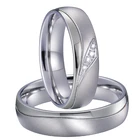 Набор обручальных колец для мужчин и женщин, серебряное кольцо из нержавеющей стали, ювелирное изделие, не выцветаетне ржавеет