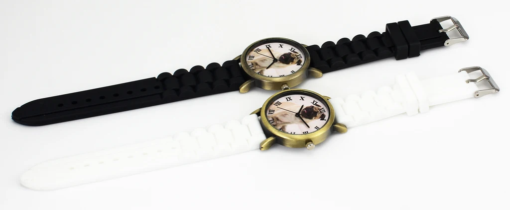 Мопса любимая собака мужские и женские часы Спортивные Повседневные черные