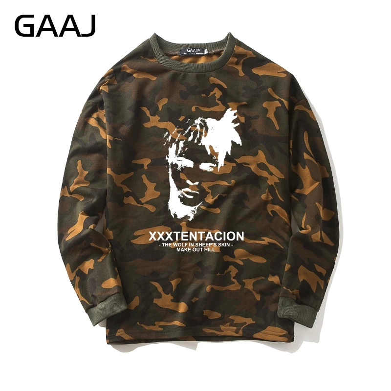 Камуфляжная Толстовка Xxxtentacion в стиле рэпера для мужчин и женщин Мужская