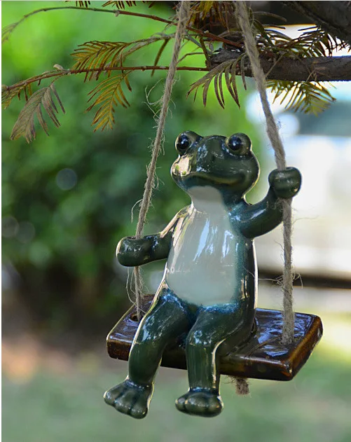 Симпатичная и яркая фигурка лягушки керамический стол ome ручная работа