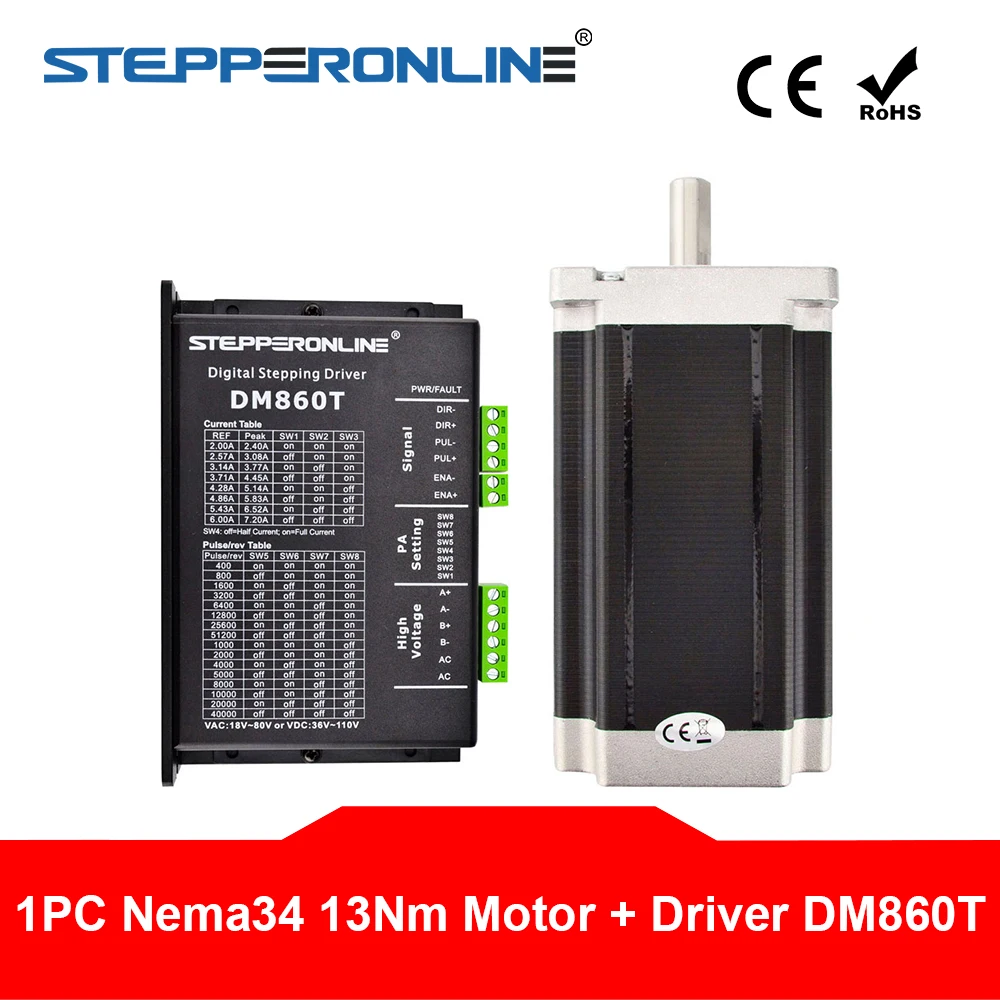 1 Ось ЧПУ комплект 13Nm/1841 oz. in Nema 34 шаговый двигатель и драйвер ЧПУ мельница маршрутизатор токарный станок робот