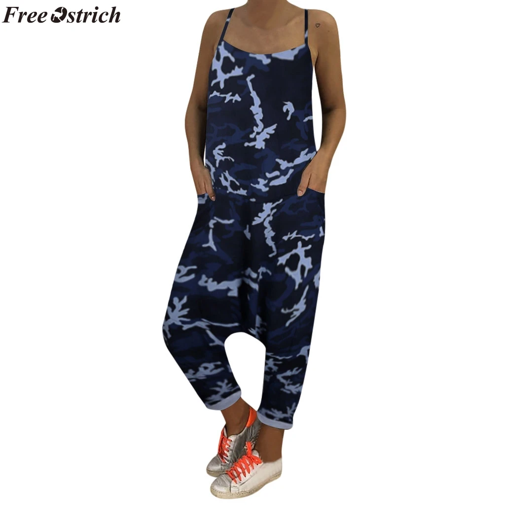 Женские модные камуфляжные Длинные Комбинезоны FREE OSTRICH женские пляжные