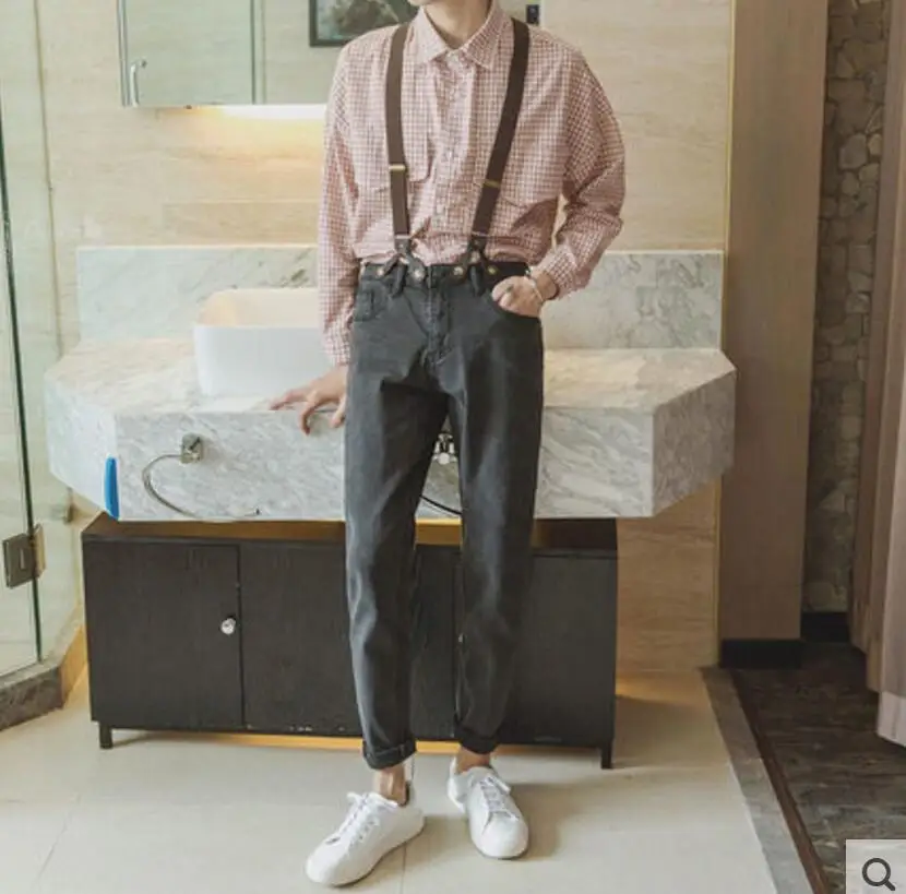 Новинка 2017 весенние брюки подростковые мужские трендовые узкие джинсы на