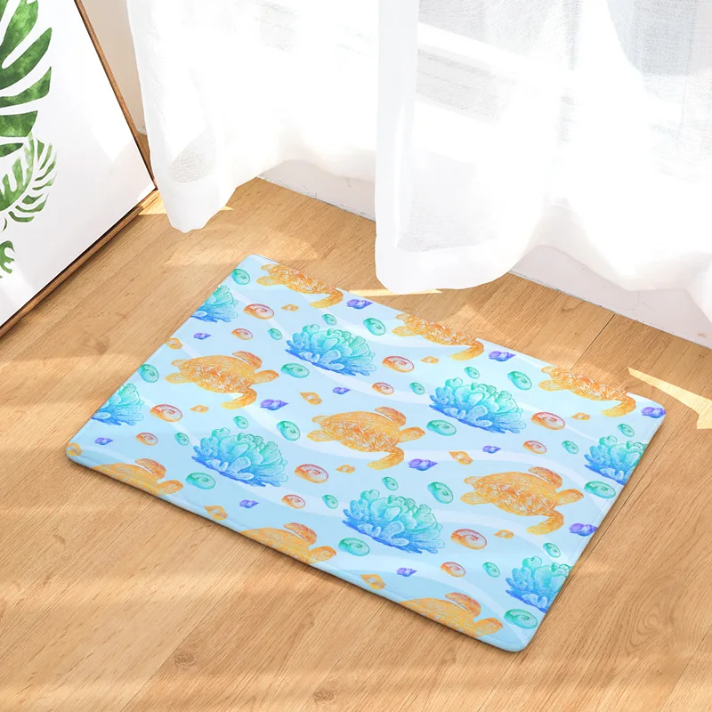 Hot Sale 40x60/50x80cm Sea Turtle Pattern Anti-slip Mats Bathroom Floor Kitchen Rugs | Дом и сад