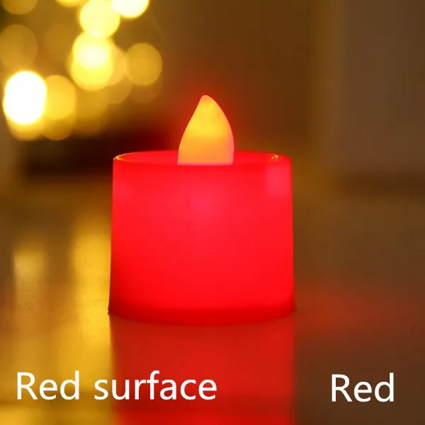 Red Surface Red Светодиодный светильник для свечи, имитация цвета пламени, мигающий чай, фары ночные огни, свадьба, день рождения, рождественские украшения для дома, 6 шт./партия - Цвет: Red Surface Red