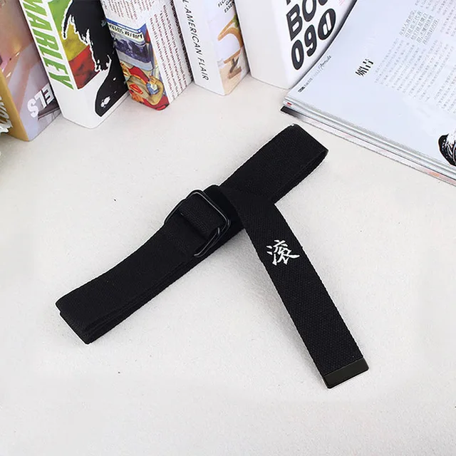 Style3 black Нейлоновые ремни для мужчин и женщин с кольцом и пуговицами, Холщовый женский ремень, cinturon mujer femme, новинка, Harajuku, китайский дизайн с буквенным принтом - Цвет: Style3 black
