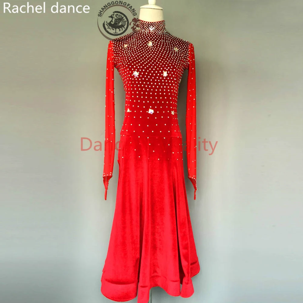 Элегантное платье для латинских танцев женщин и девочек с круглым вырезом