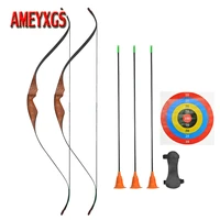 archery wooden bow and arrow kit teen children shooting training recurve bow set safety arrowhead for outdoor sports accessories
