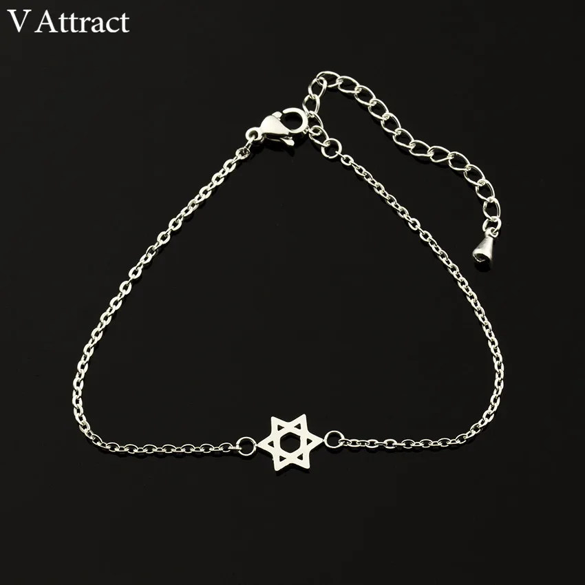 V Attract браслет из нержавеющей стали винтажный Mujer Jerusalem Magen Star Of David браслет с подвесками женские ювелирные изделия