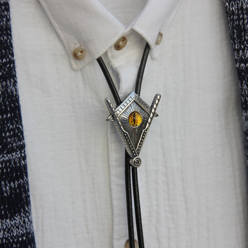 Original designer bolotie stainless steel resin eye bolo tie for men personality neck tie fashion accessory