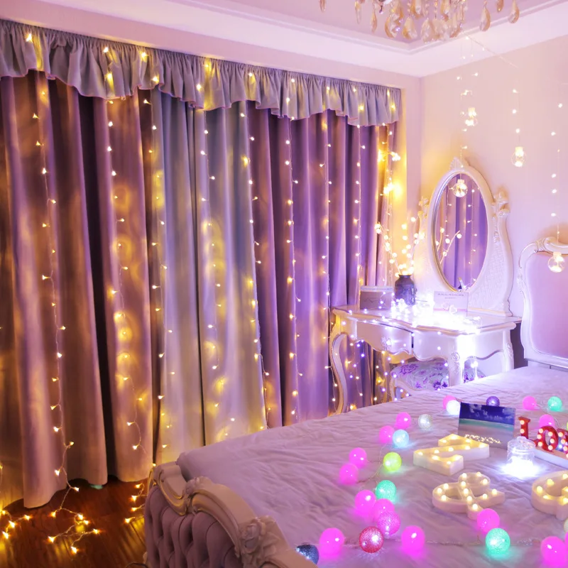 

LED Curtain Light String Colorful Light Strip Star Lamp Holiday Decor Light for Living Room Bedroom Garden