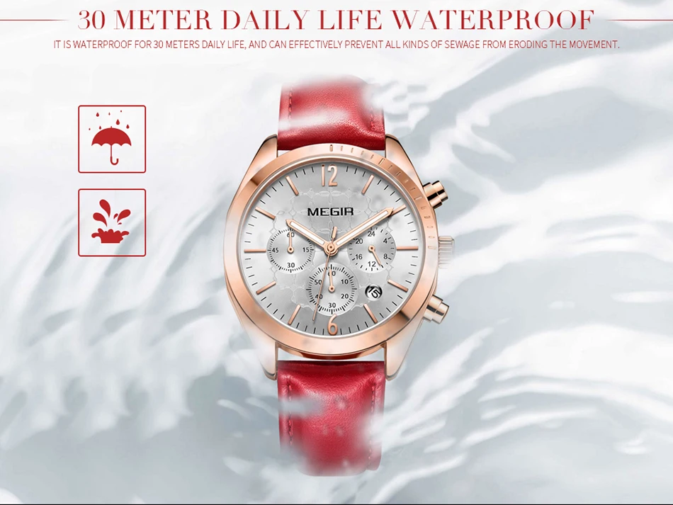 MEGIR, женские часы, Топ бренд, роскошные женские часы, Montre Femme,, модные розовые кварцевые женские часы, подарок для влюбленных, Relogio Feminino