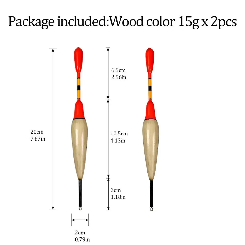 2pcs 15g wood 2 шт./лот Balsa Slip Fishing Float 5 г 10 г 15 г Slip Bobber Rig для бас рыбалки пробкового дерева поплавок для рыбалки - Цвет: 2pcs 15g wood