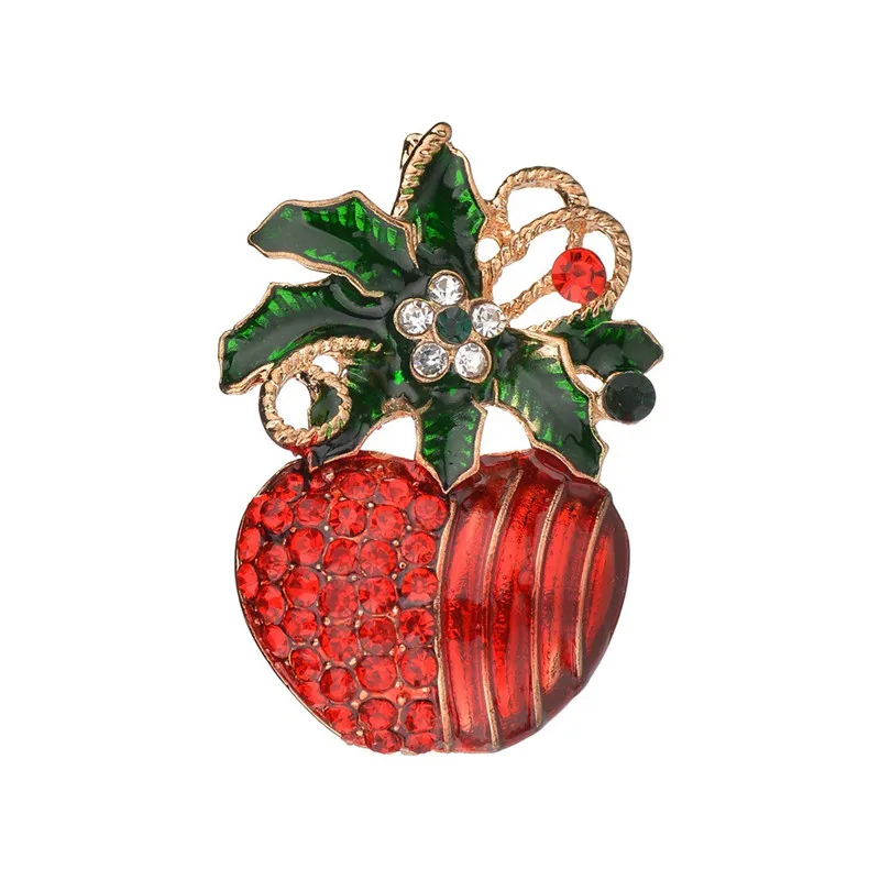 Ajojewel, Рождественские Броши с бантом, рождественские колокольчики, украшения на Рождество, новогодние подарки - Окраска металла: christmas apple