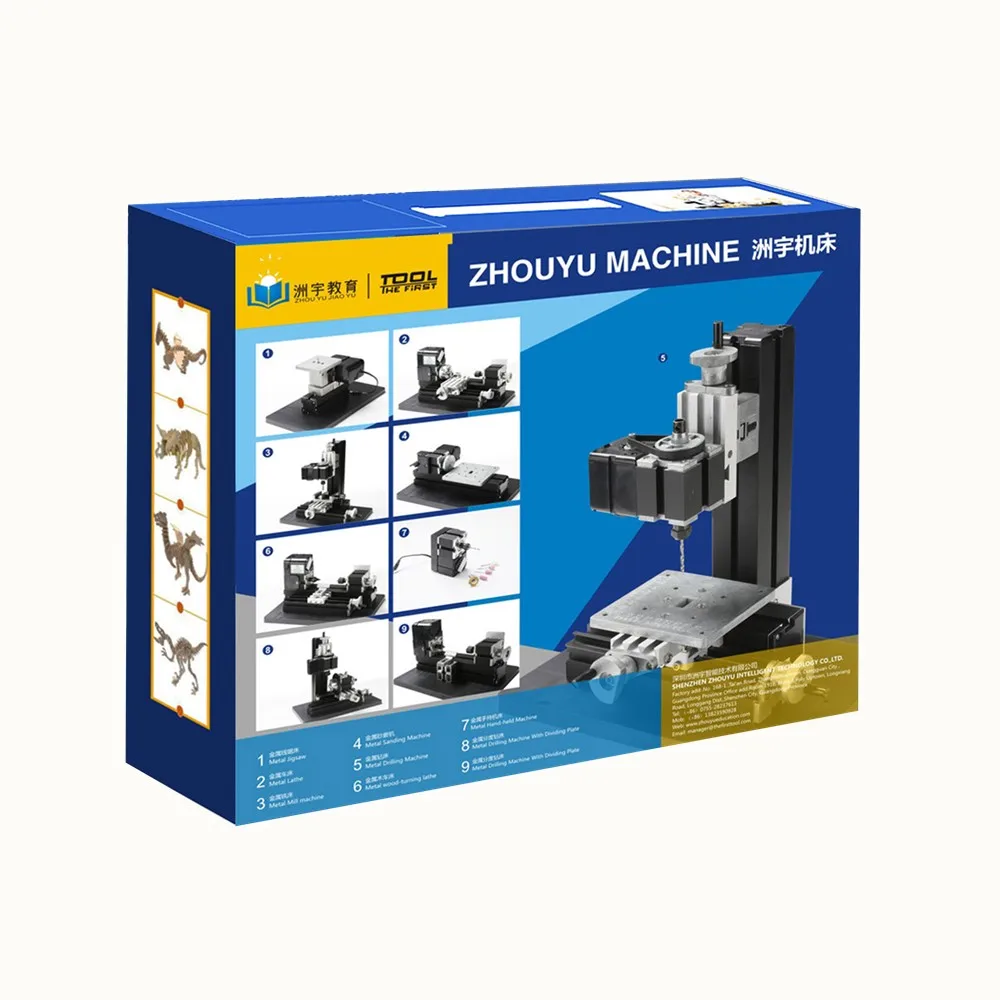 Металлический токарный мини станок Thefirsttool TZ6000M с мощным двигателем 60 Вт 6 в 1 12000rmp