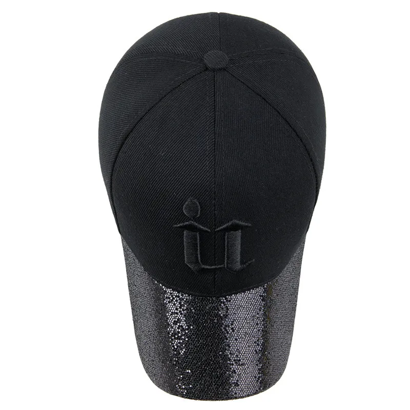 Glitter Baseball Cap Women's Hip Hop Lady Embroidery Letter U Hats Mesh Sequins Snapback Hat Summer Sun Bone Casquette | Аксессуары