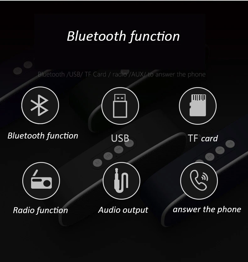 Портативный беспроводной стерео динамик 10 Вт мощность 4 2 Bluetooth TF FM радио
