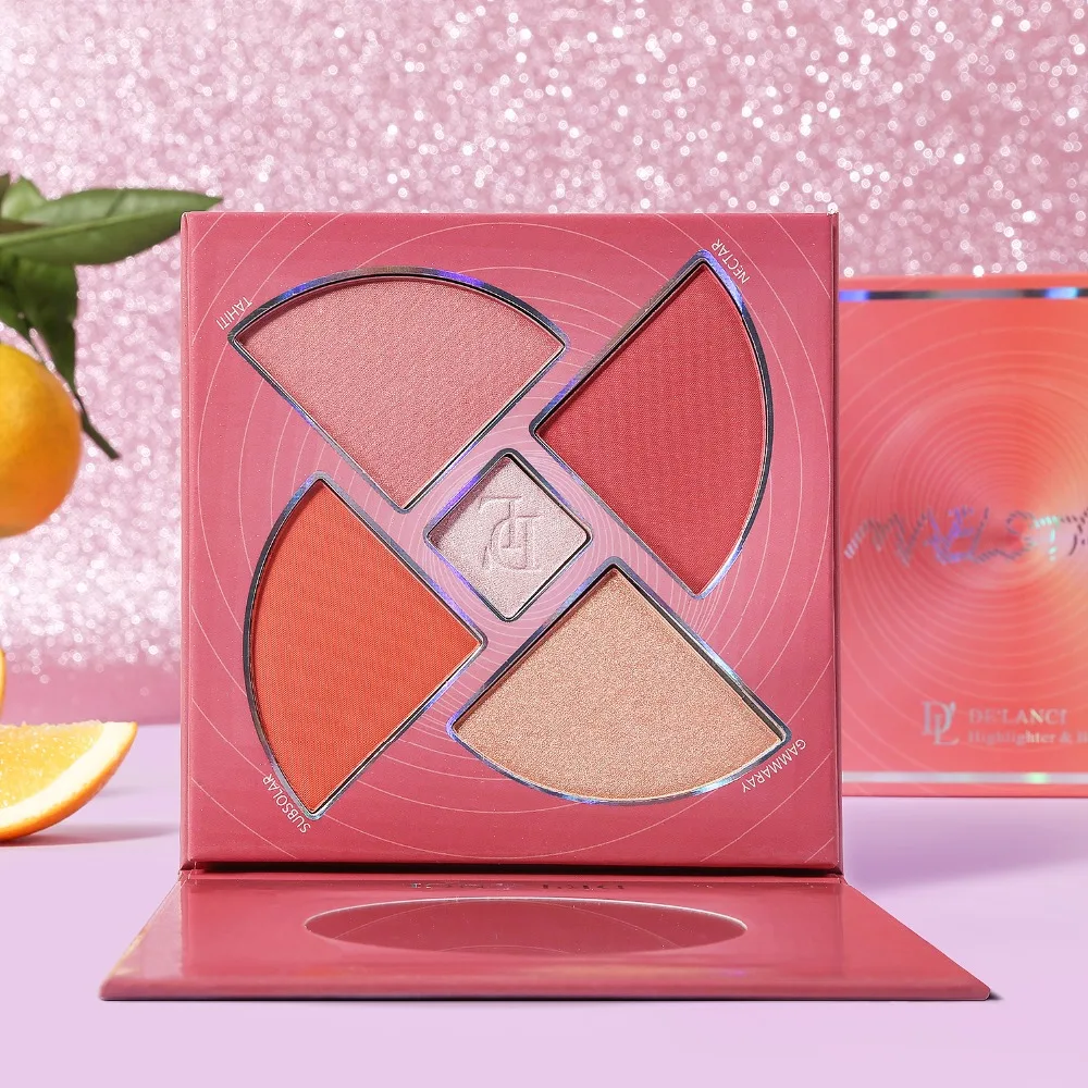 DE'LACNI румяна и хайлайтер Палитра Косметика для макияжа лица Kit Cheek Glow Kit Блестящий бронзер