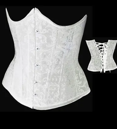 2014 new sexy lingerie corset embroidered satin bridal tight thong black white and red 3 colors FreeShippingMLXLXXL|corset wedding|corset pvccorset