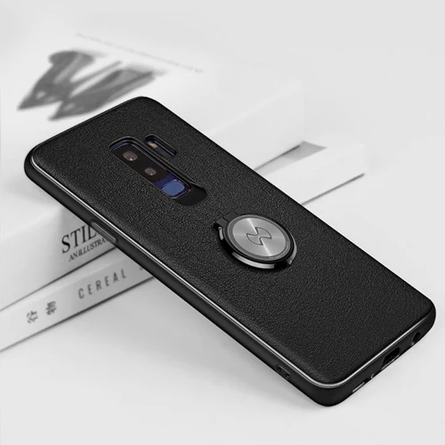 Для samsung Galaxy S9 Plus чехол для телефона XUNDD Мягкий ТПУ+ ПУ кожа задняя крышка для Galaxy Note 8 чехол подходит с магнитным автомобильным держателем - Цвет: black