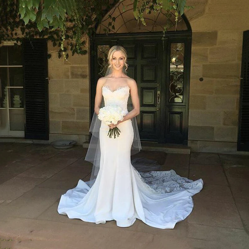 Высокое качество новая мода кружевное свадебное платье русалки Сексуальное