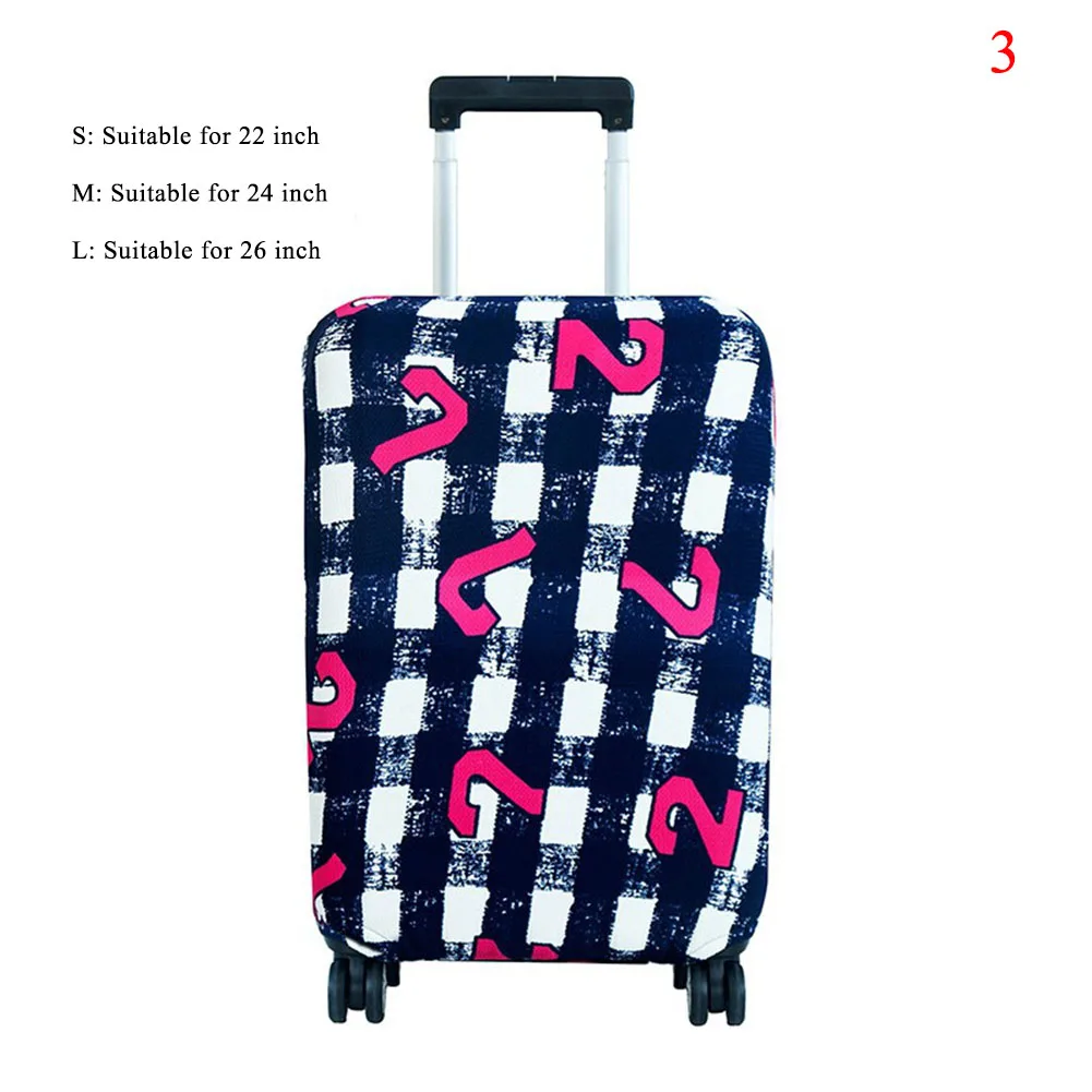 3 22-26 inch Travel Luggage Cover Protector Suitcase for Trolley Case Trunk Case Dust Cover Print Dot Striped Luggage Cover Punk - Цвет: 3