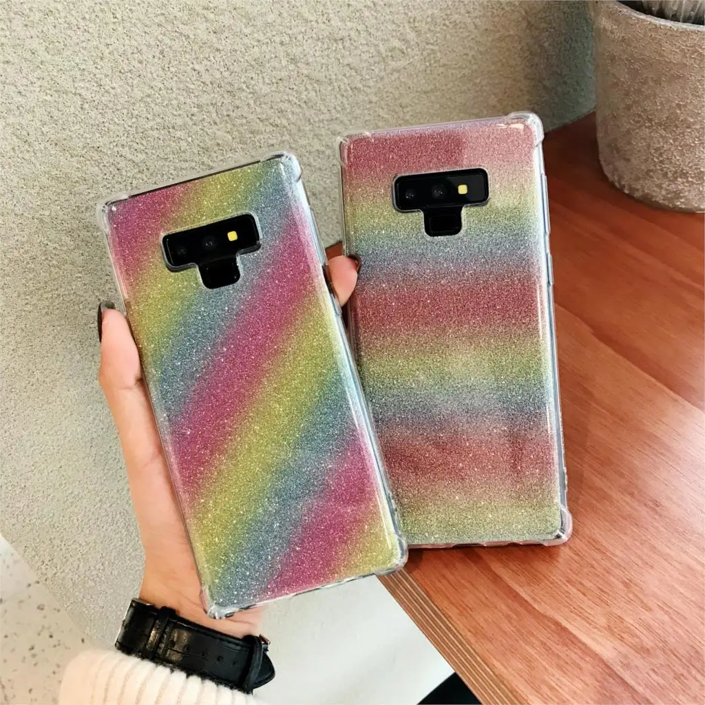 Armor Gradient Aurora Laser Case For Samsung Galaxy Note 9 S10 Plus S10E Cover Silicone TPU Soft Phone Cases A10 A30 A40 A50 A70 |