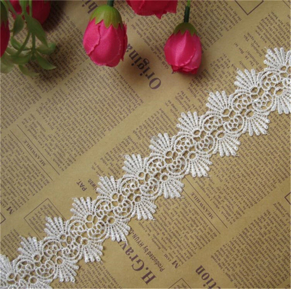 Широкая кружевная ткань 5 ярдов 2 дюйма белая лента и кружево для шитья